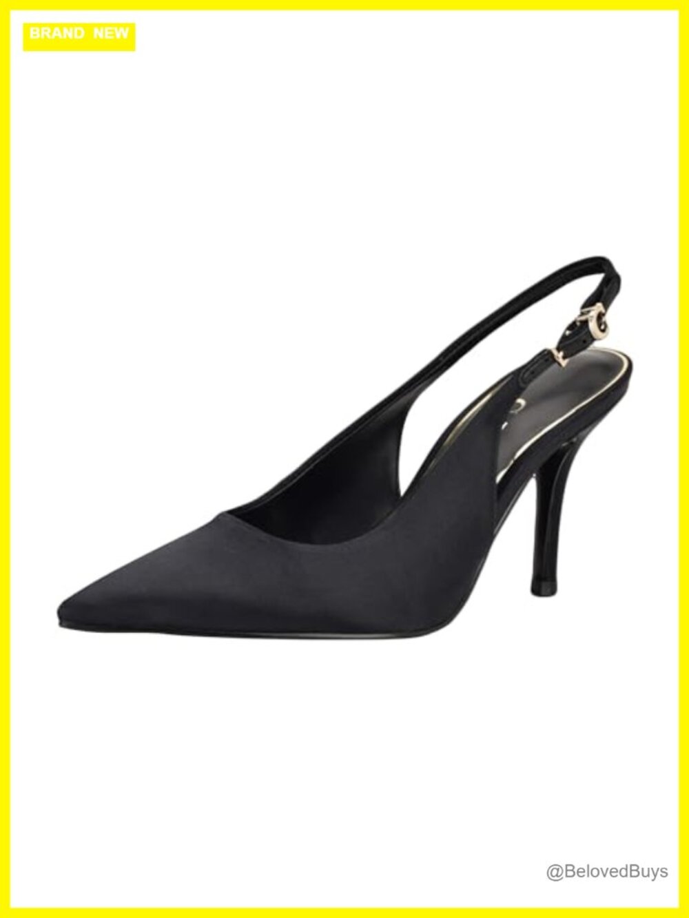 Pointed Toe Stiletto Pump Textile Upper Buckle Closure Formal Party Heel